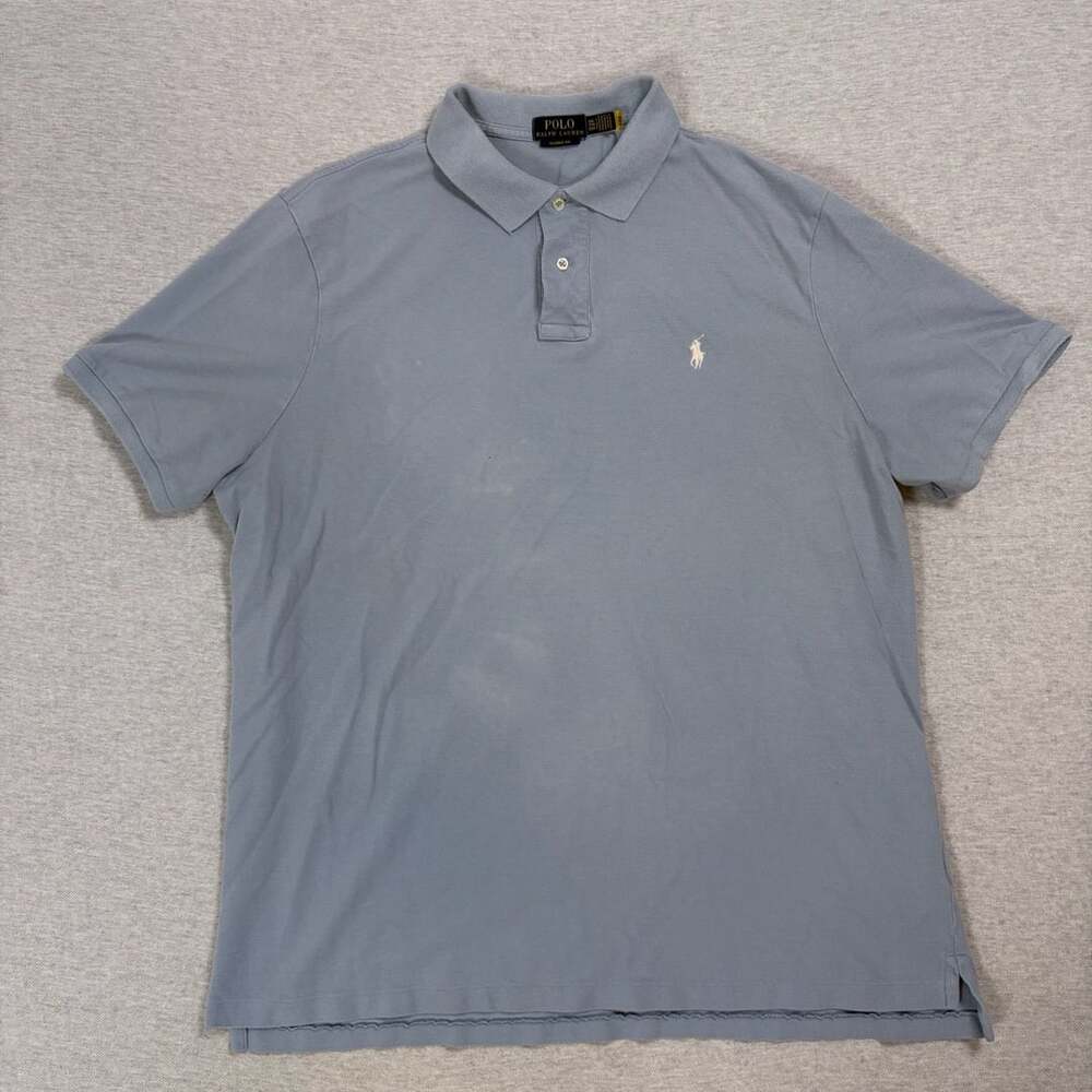 Polo Ralph Lauren Classic Fit Cotton Polo Shirt Mens XXL Blue Gray Short Sleeve